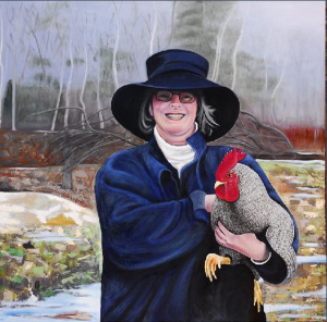  Woman with Rooster